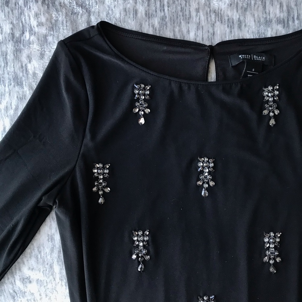 WHBM Black Dress with Jewels